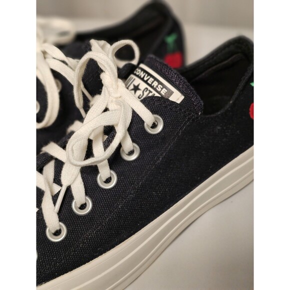 Converse Chuck Taylor AS Cherries Platform Shoe, A08862F Multi Sizes Black/E/Red - Picture 1 of 8